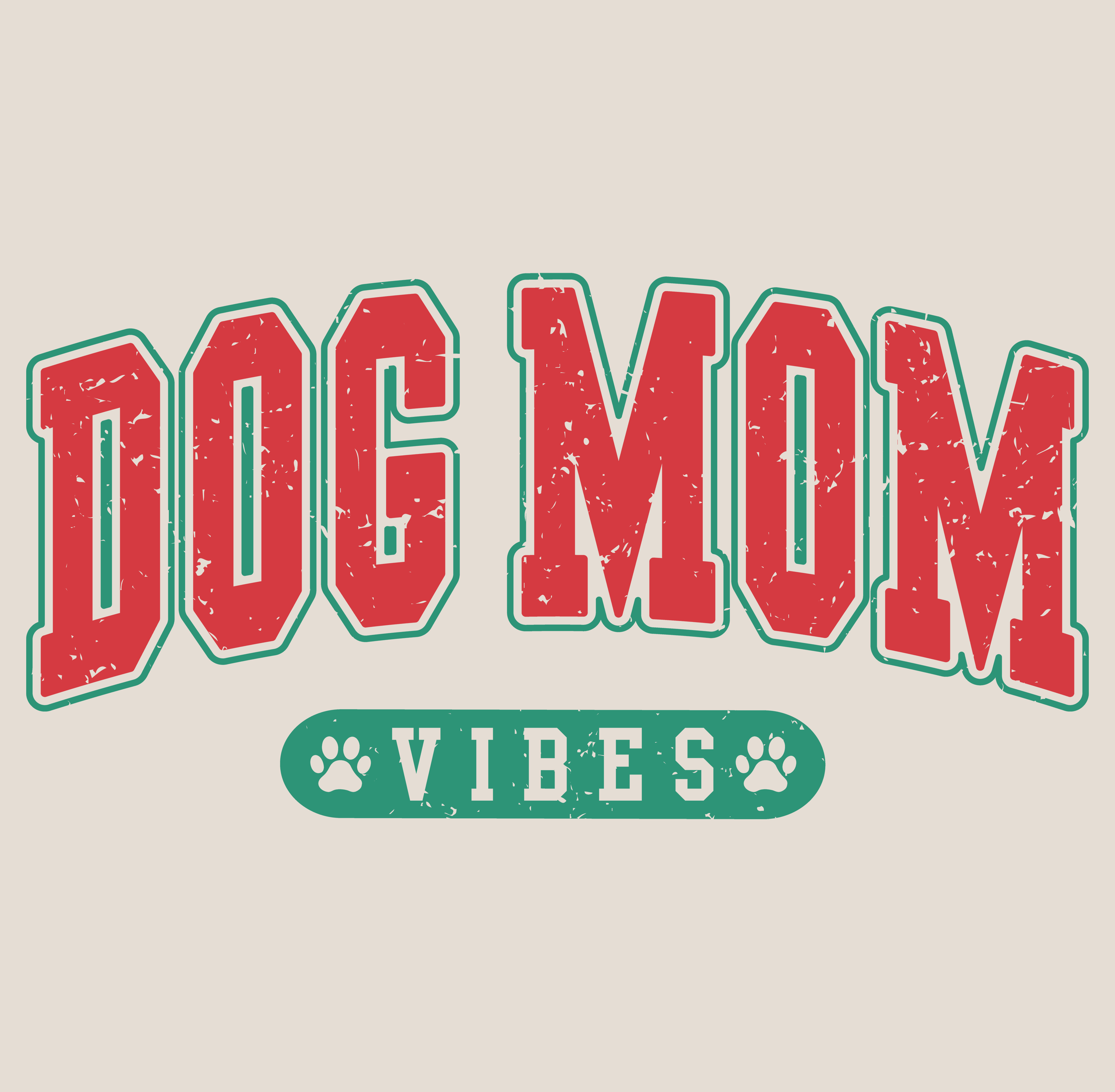 Dog Mom Vibes - Front Print (Adult Hoodie)
