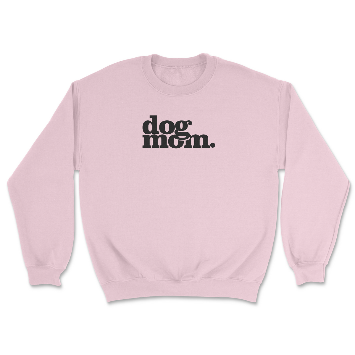 Dog Mom (Black) - Light Pink (Adult Crewneck)