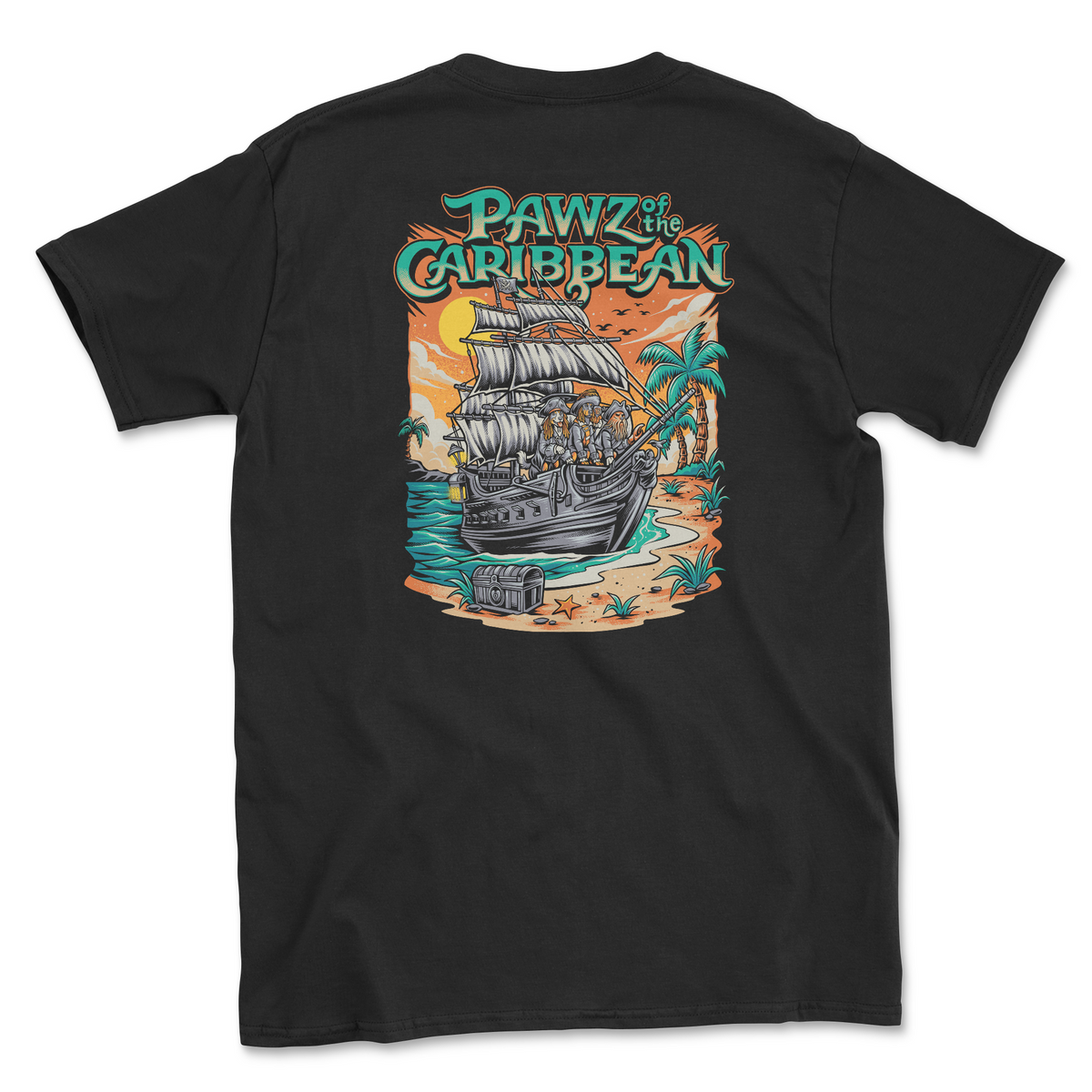 Pawz Of The Caribbean (Adult Short Sleeve T-Shirt)