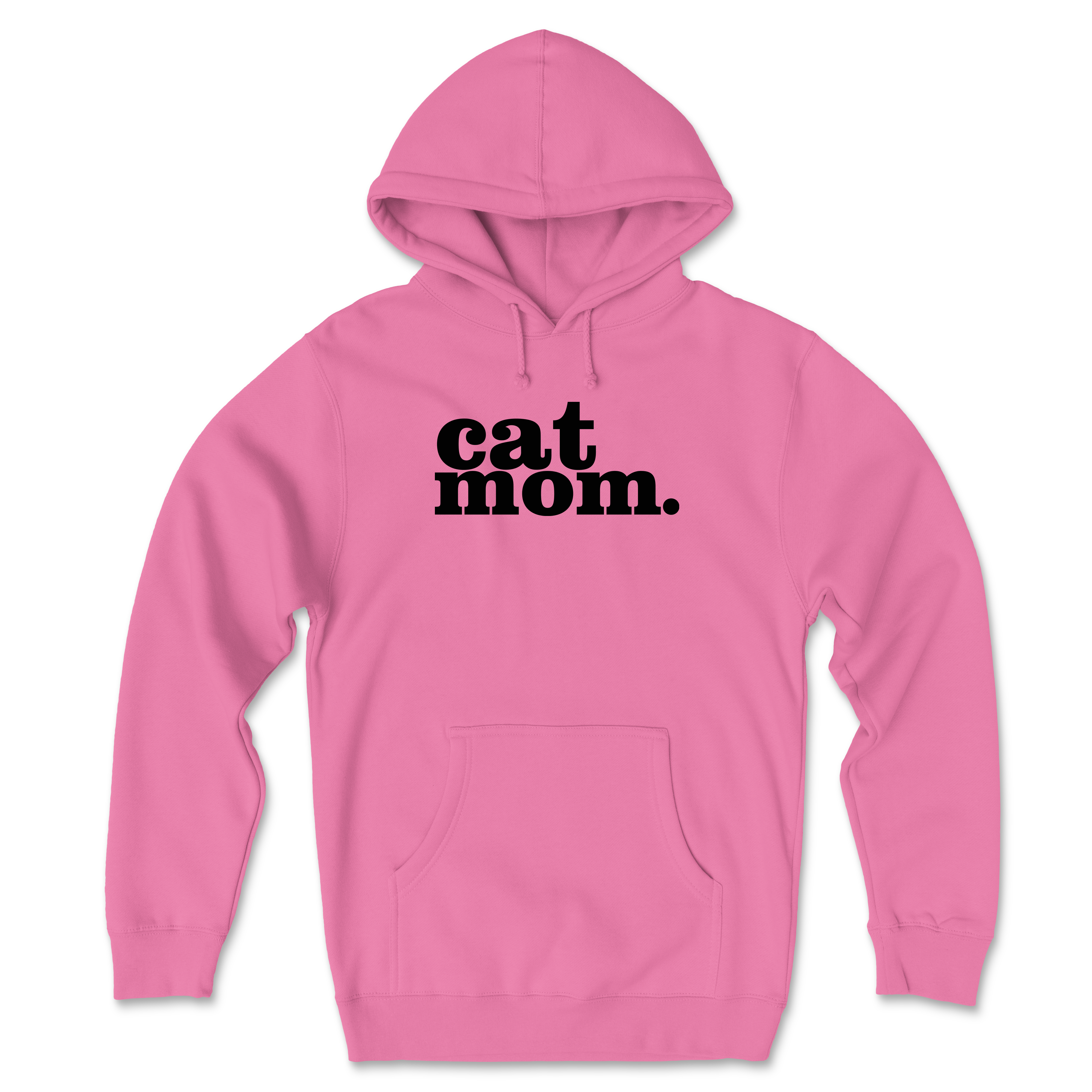 Cat Mom (Black) - Front Print (Adult Hoodie)
