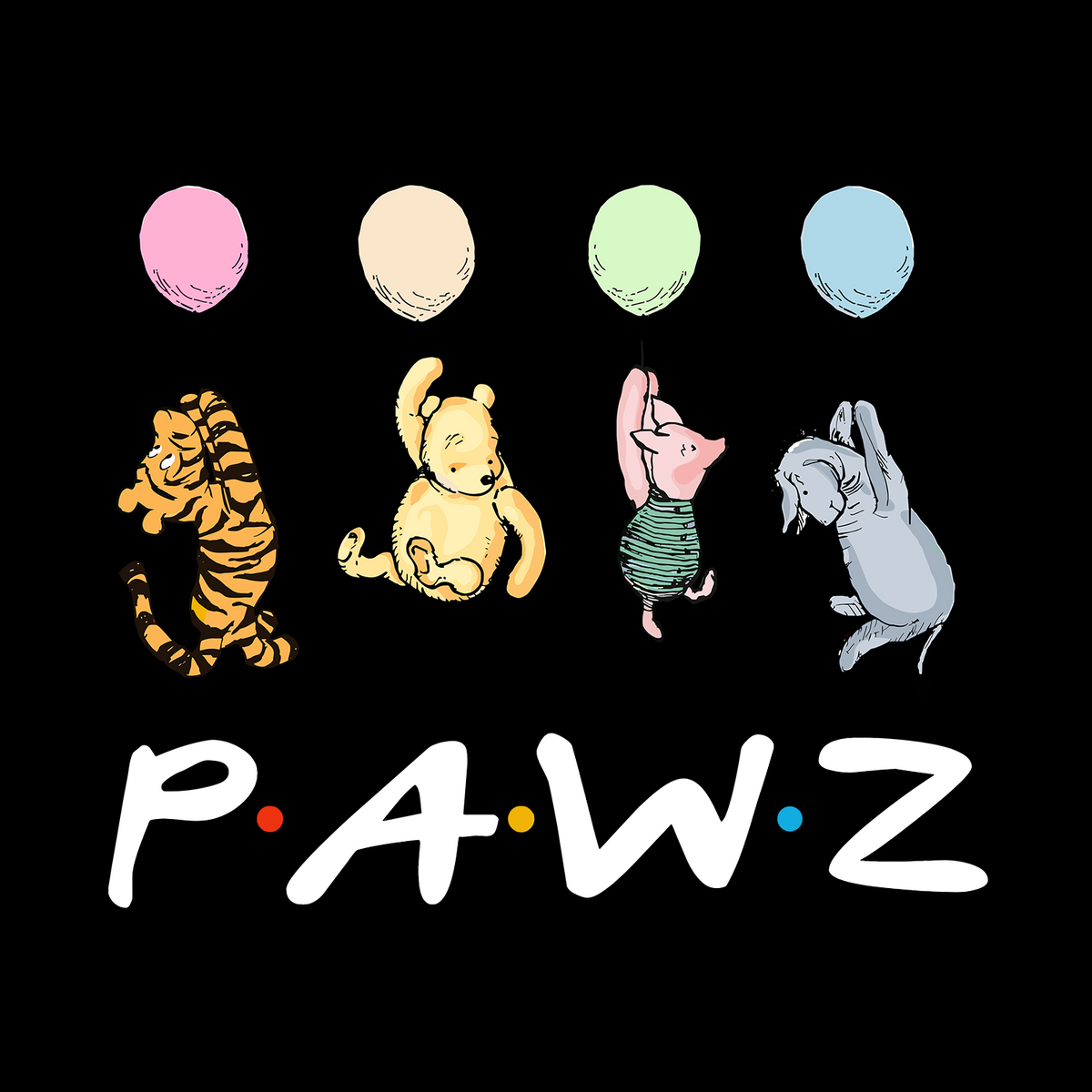 Best Friends - Black (Front Print) (Adult Short Sleeve T-Shirt) Limited Edition