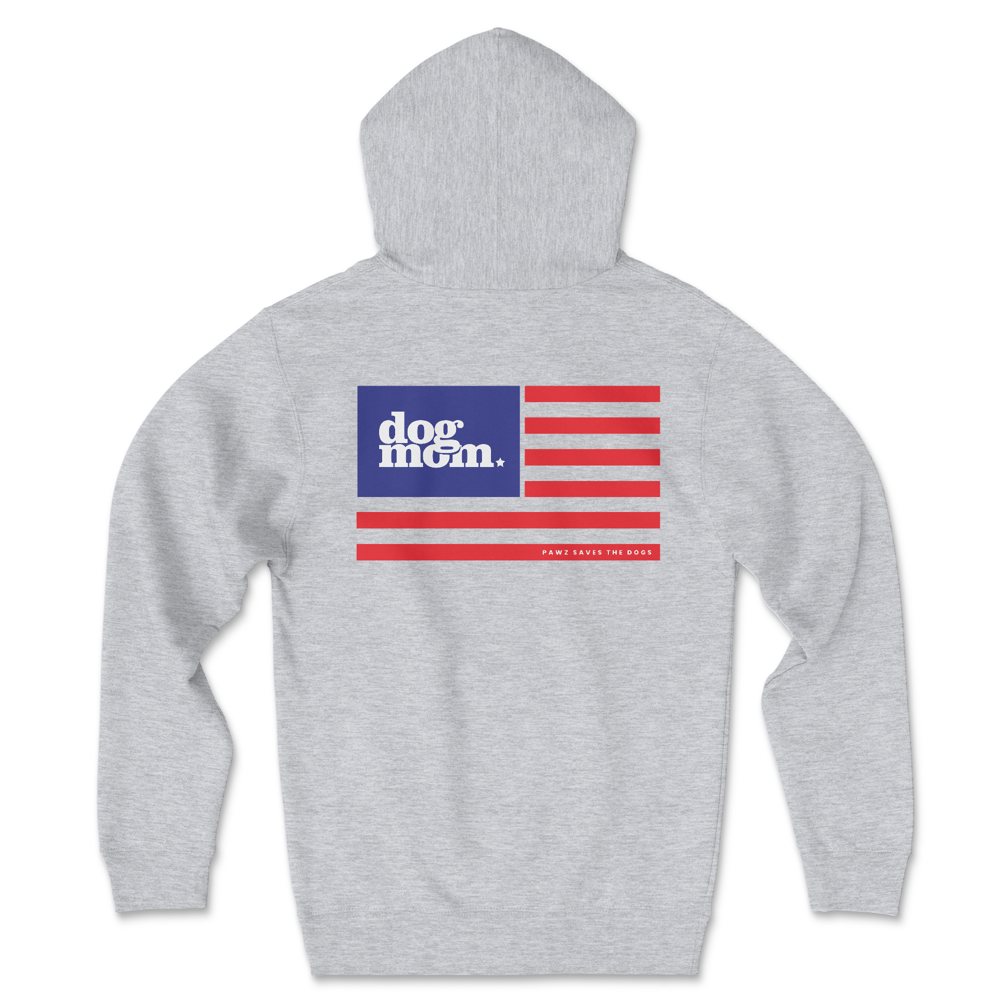 Dog Mom Flag (Back Print) (Adult Hoodie)