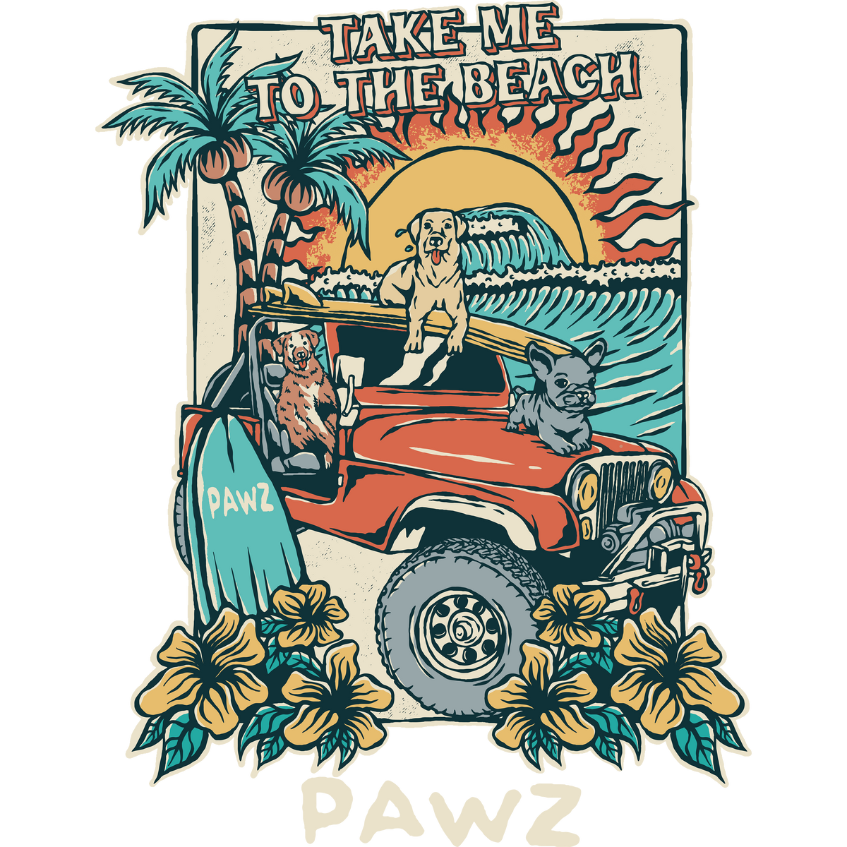 4x4 Pawz (Adult Short Sleeve T-Shirt)